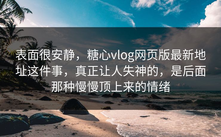 表面很安静，糖心vlog网页版最新地址这件事，真正让人失神的，是后面那种慢慢顶上来的情绪