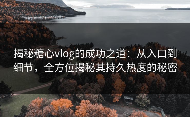 揭秘糖心vlog的成功之道：从入口到细节，全方位揭秘其持久热度的秘密