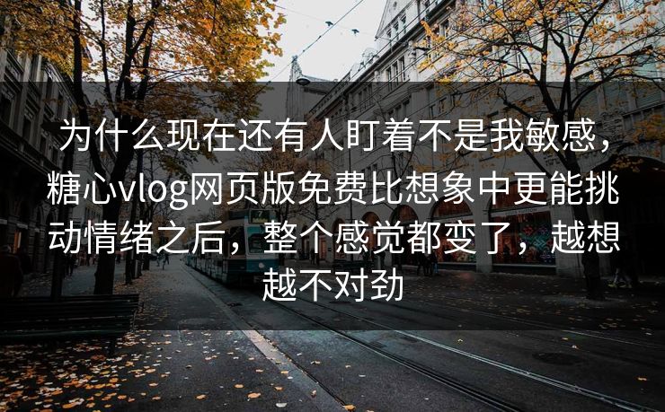 为什么现在还有人盯着不是我敏感，糖心vlog网页版免费比想象中更能挑动情绪之后，整个感觉都变了，越想越不对劲
