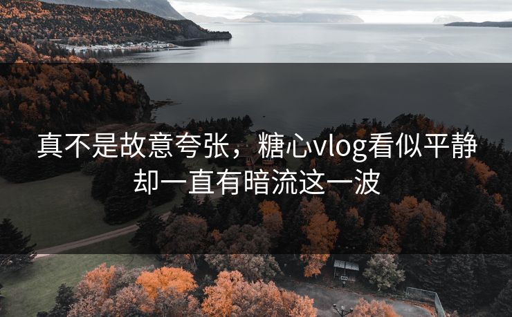 真不是故意夸张，糖心vlog看似平静却一直有暗流这一波