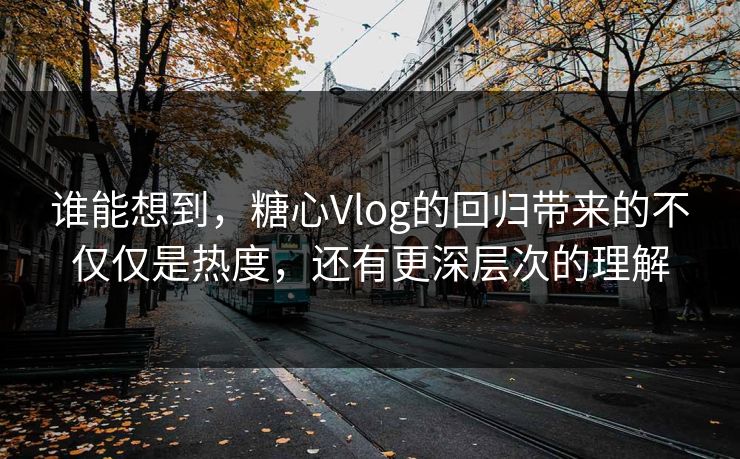 谁能想到，糖心Vlog的回归带来的不仅仅是热度，还有更深层次的理解