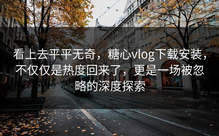 看上去平平无奇，糖心vlog下载安装，不仅仅是热度回来了，更是一场被忽略的深度探索